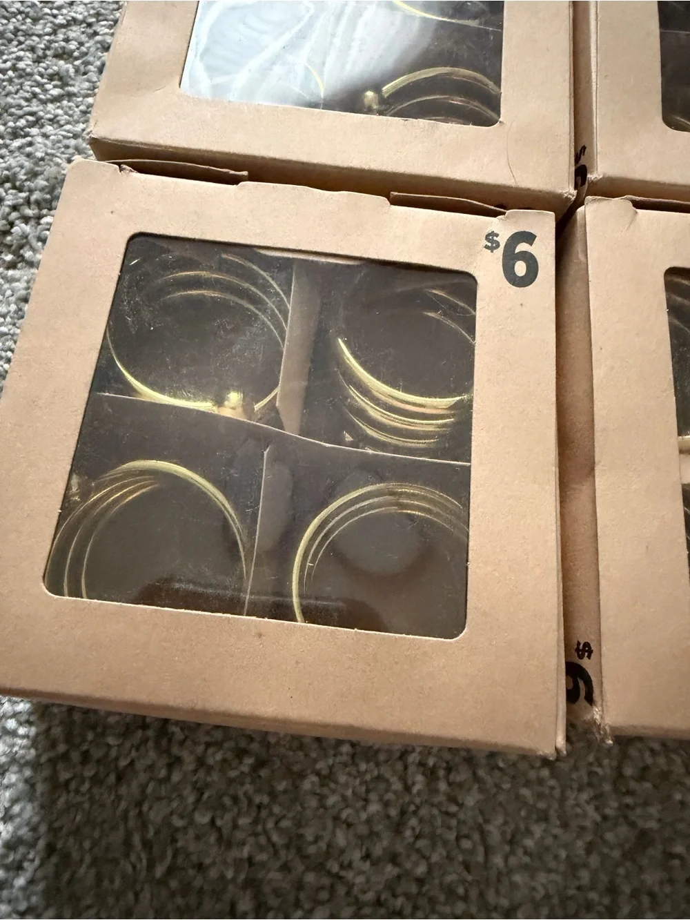 24 Gold Spiral Coil Cuff Napkin Rings - 6 boxes of 4. New in box.